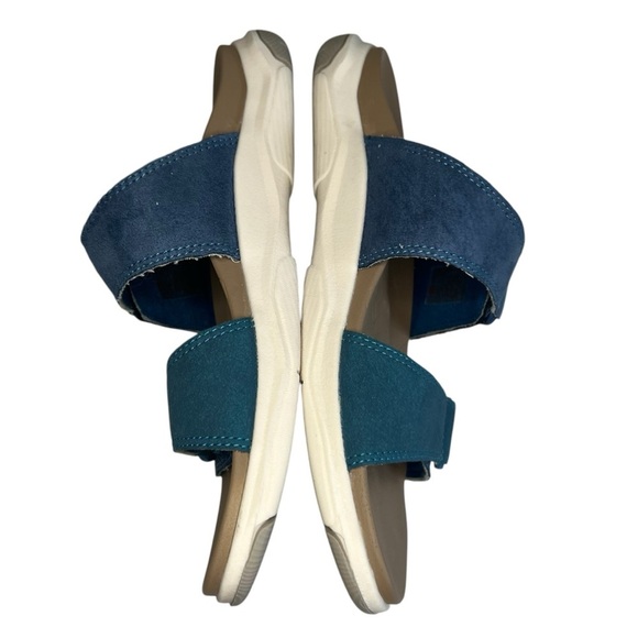 Earth Origins Vesper Slides Slip On Sandals Cushioned Casual Velcro Blue Size 8 - Picture 6 of 9